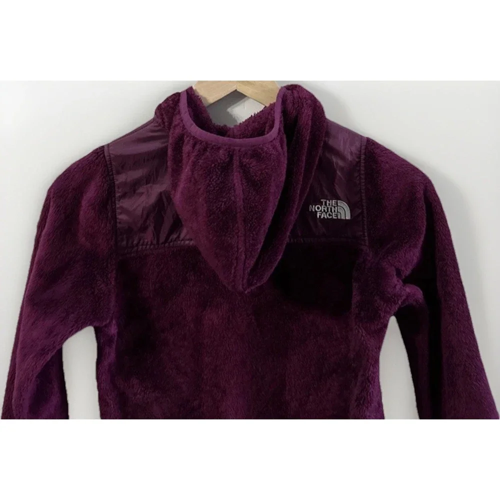 Girls The North Face OSO Fleece Hoodie Jacket Magenta‎ Pockets Small 7/8